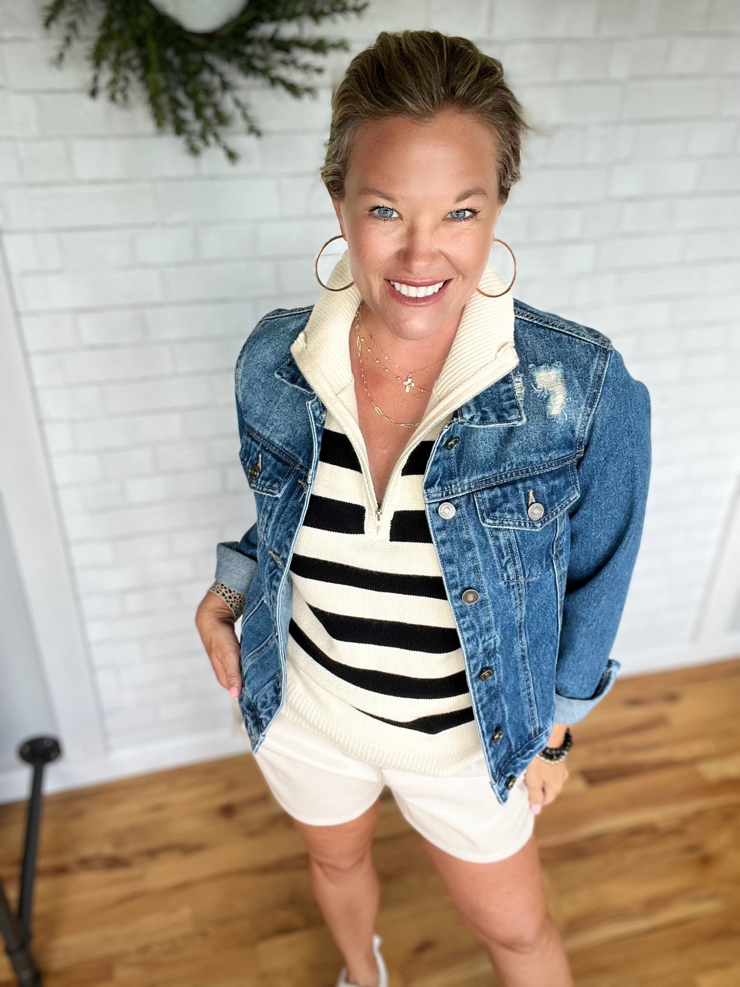 Faux Leather Short - Ecru