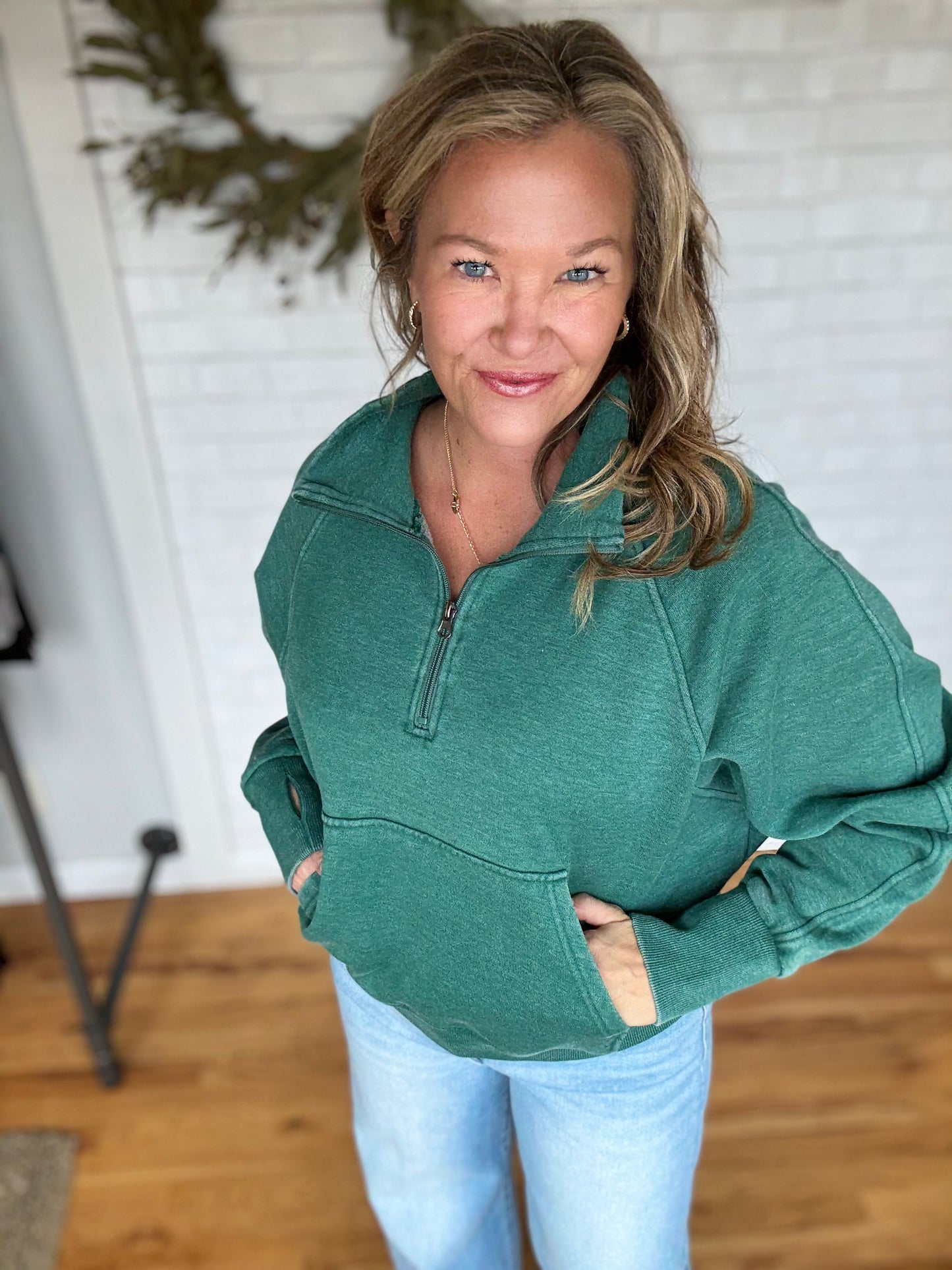 Cally Quarter Zip - Green