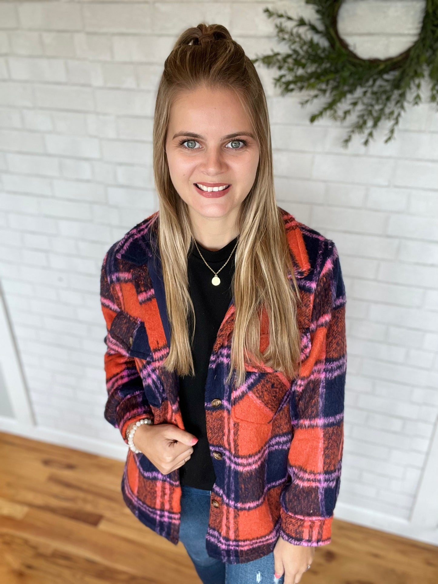 Poppy Plaid Jacket - Red