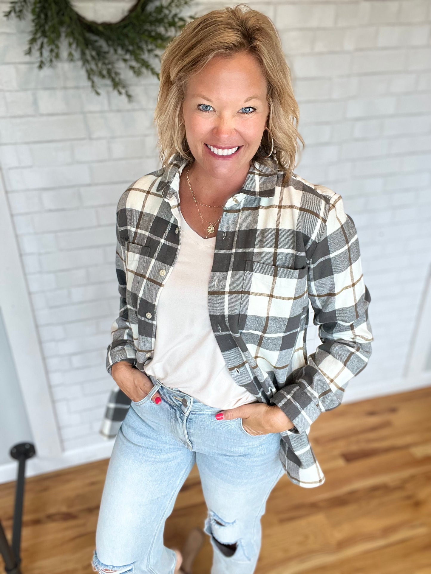 Lilou Plaid - Black Olive