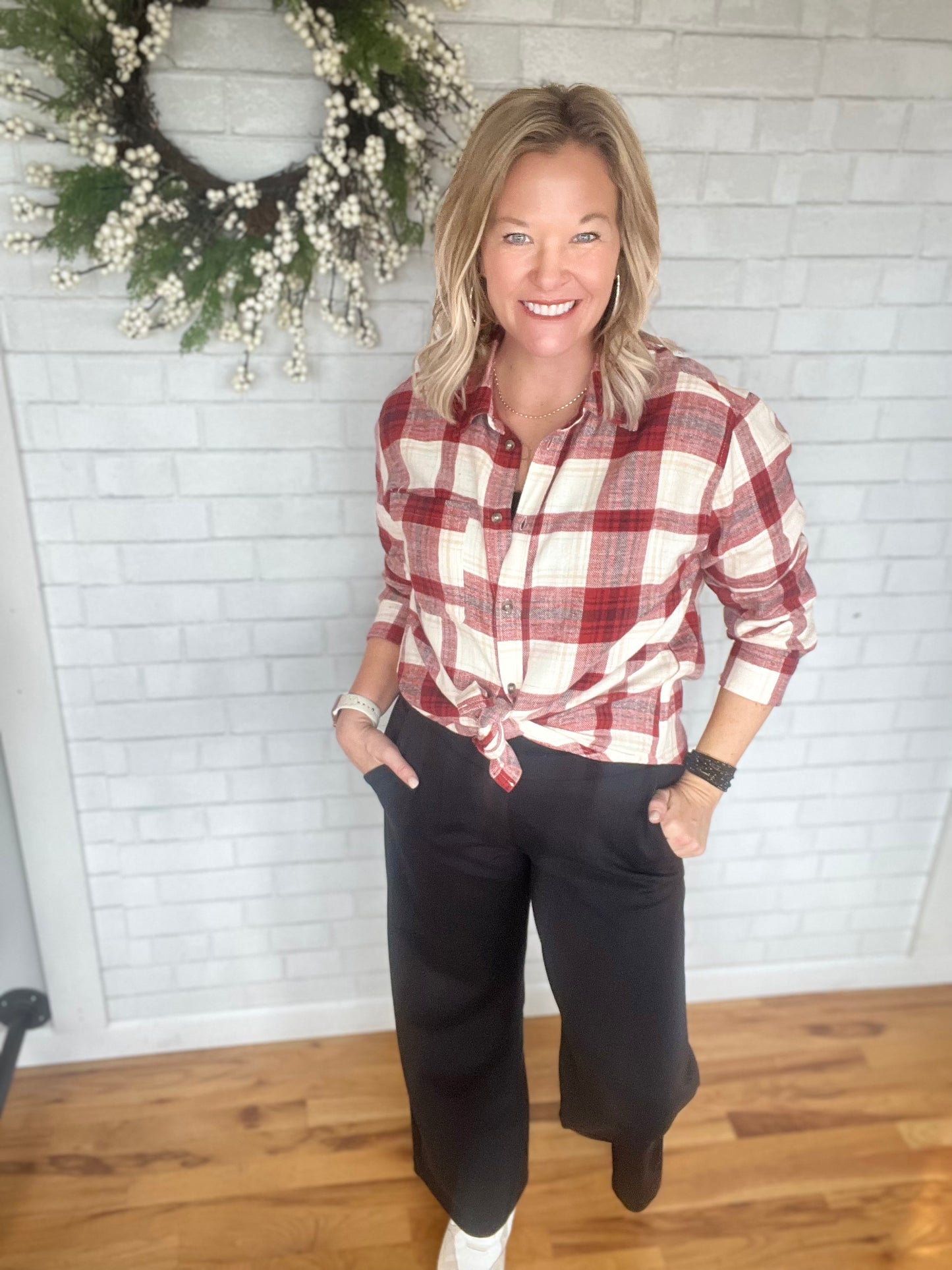 Plaid Flannel Shirt - Red