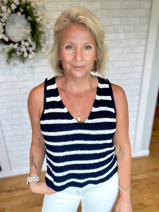 Manchester Striped Sleeveless Top