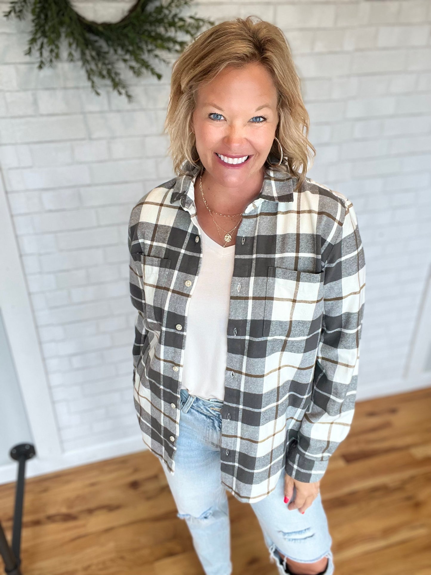 Lilou Plaid - Black Olive