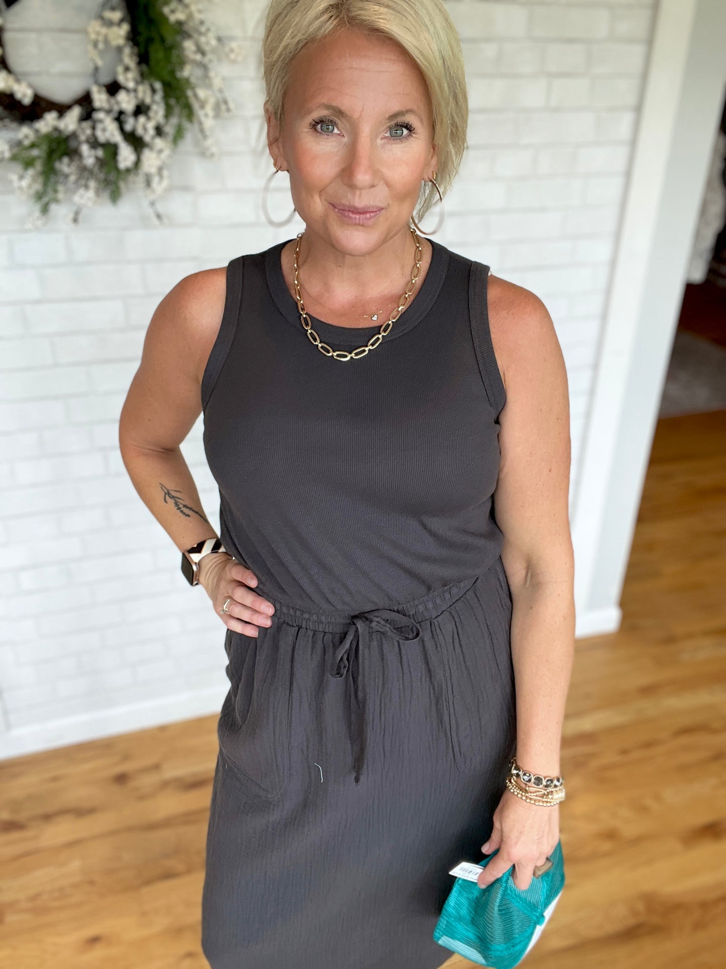 Harper Dress- Charcoal