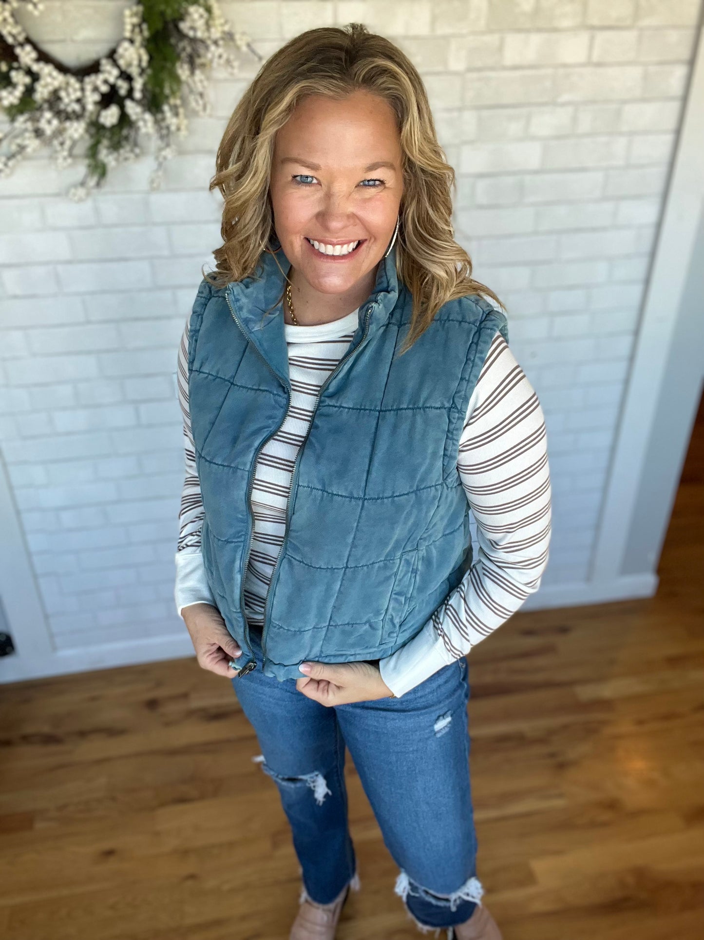 Stacy Top - Taupe Stripe