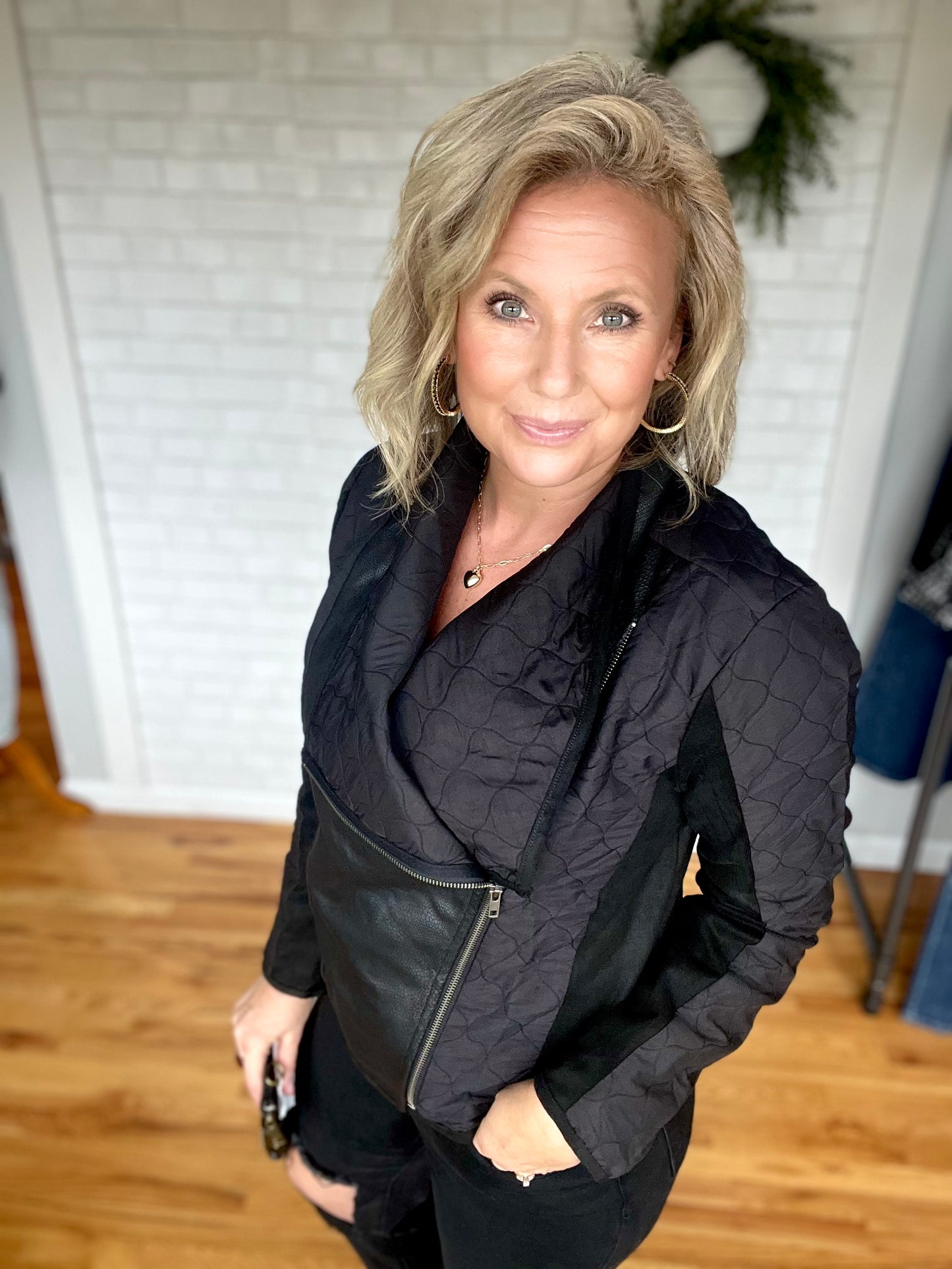 Drape Quilted Jacket