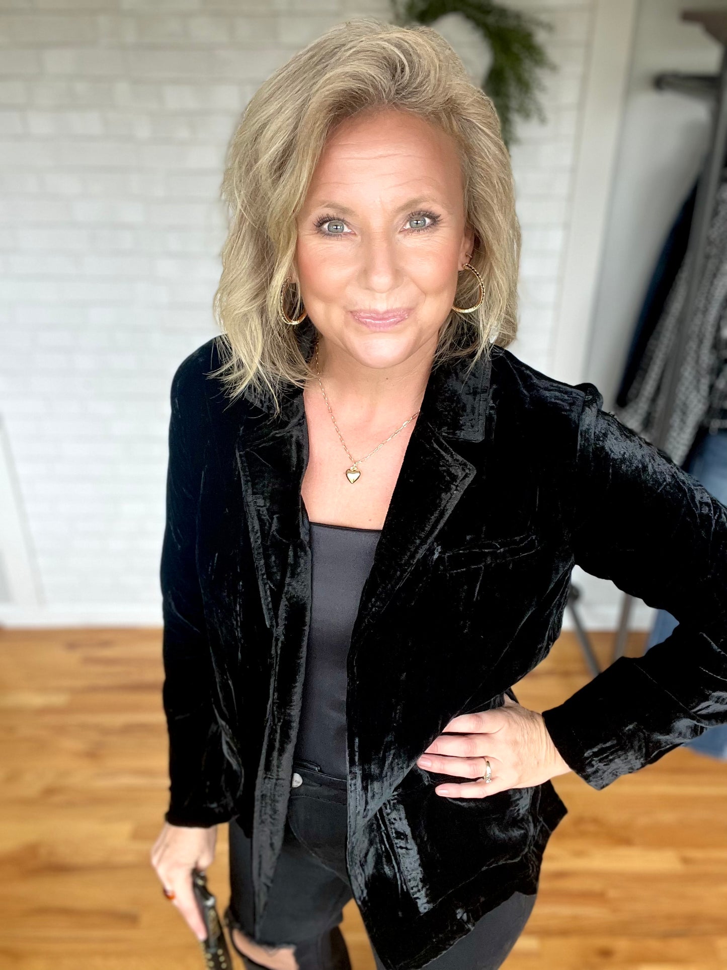 Velvet Blazer - Black