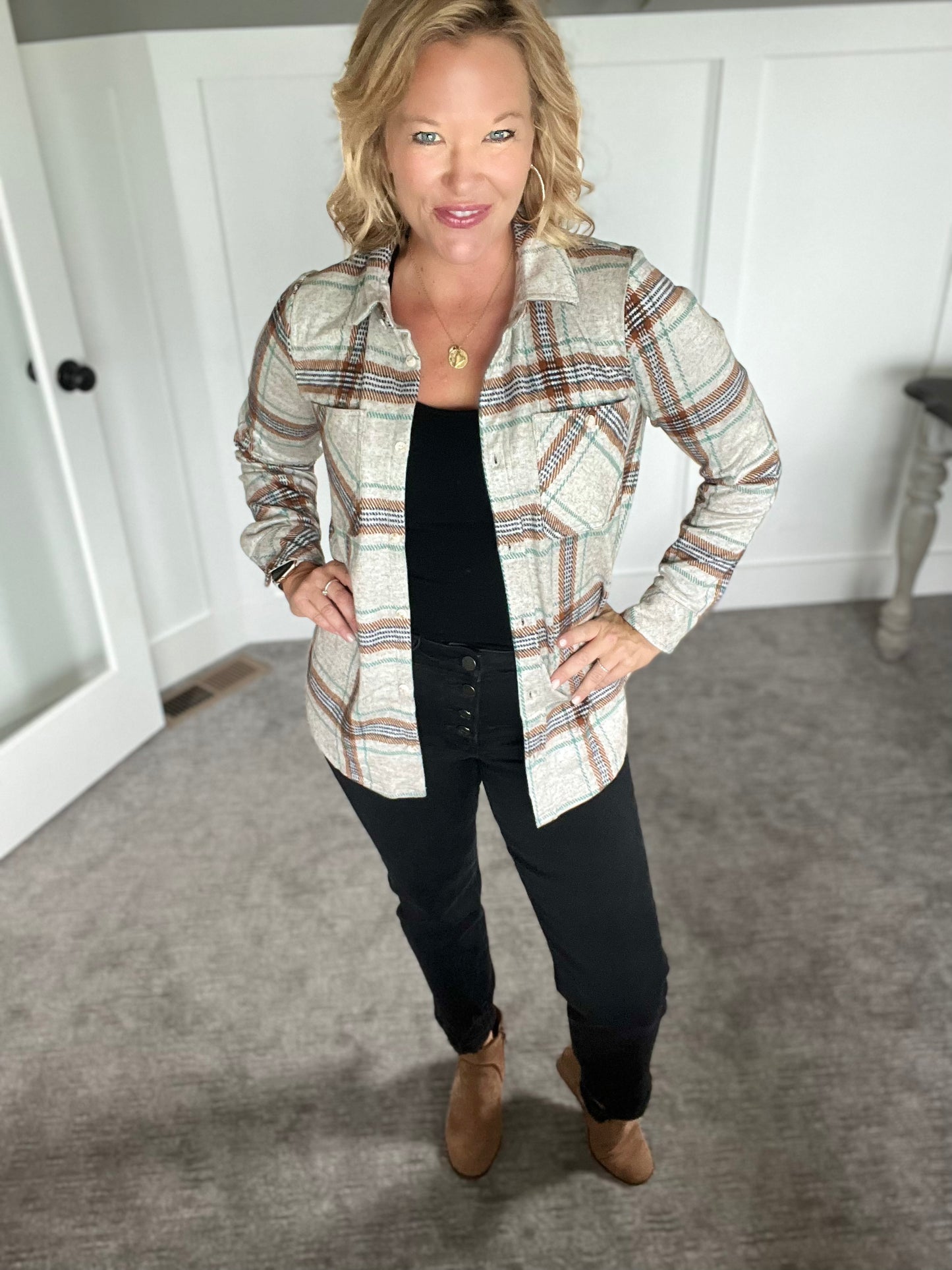 Mid- Rise Button Fly Jeans