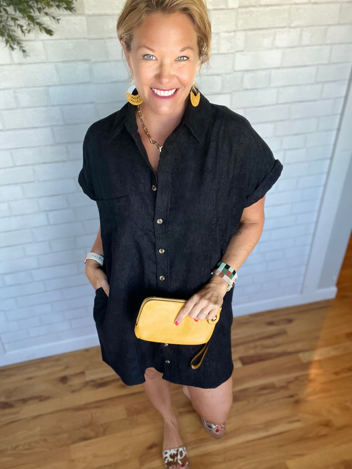 Brynn Corduroy Dress - Black