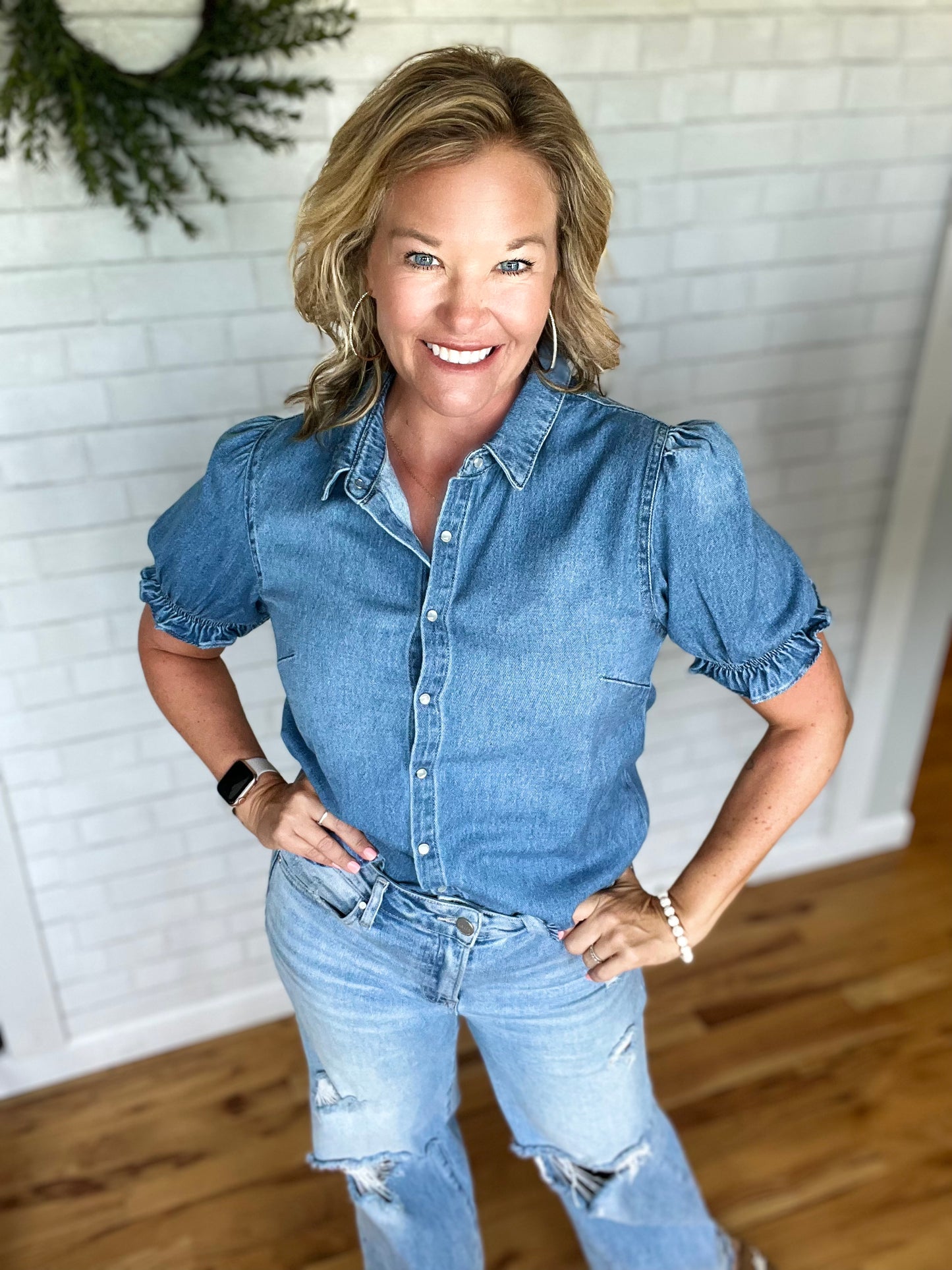 Puff Denim Shirt - Light