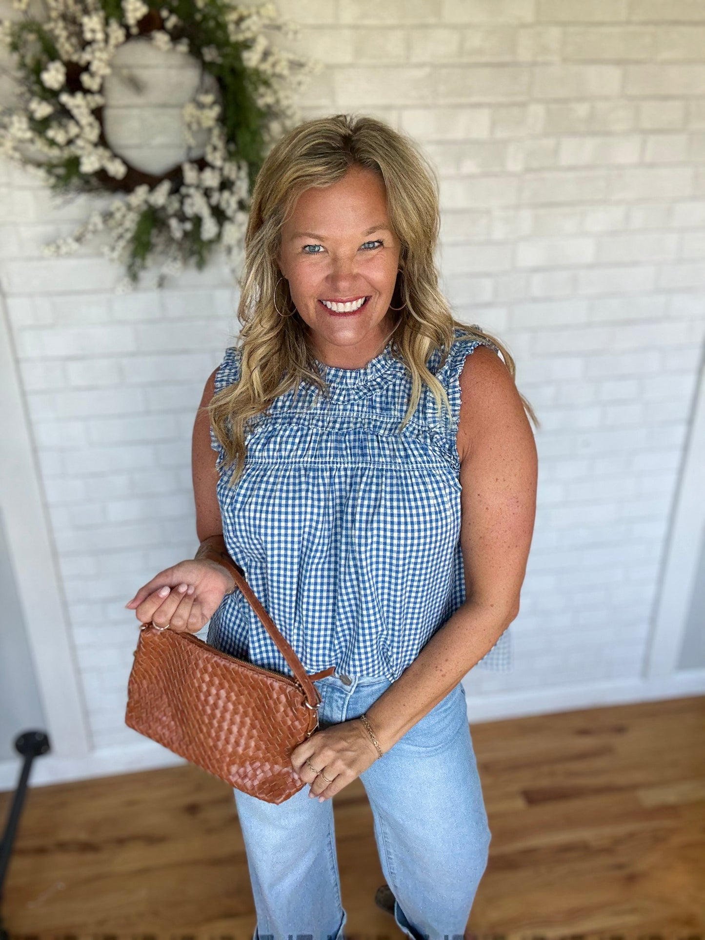 Gingham Ruffle Top