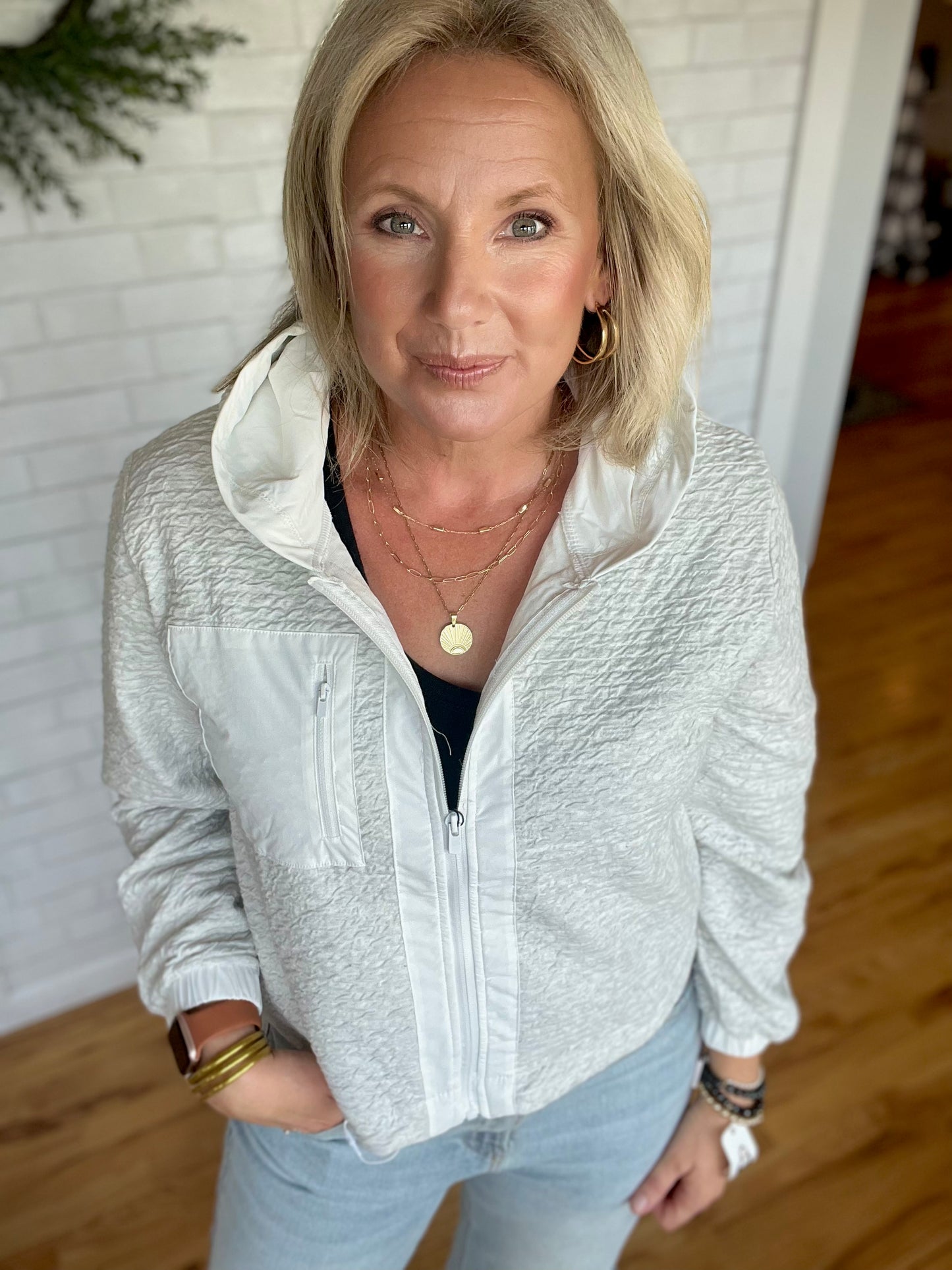 Textured Misty Grey Jacket