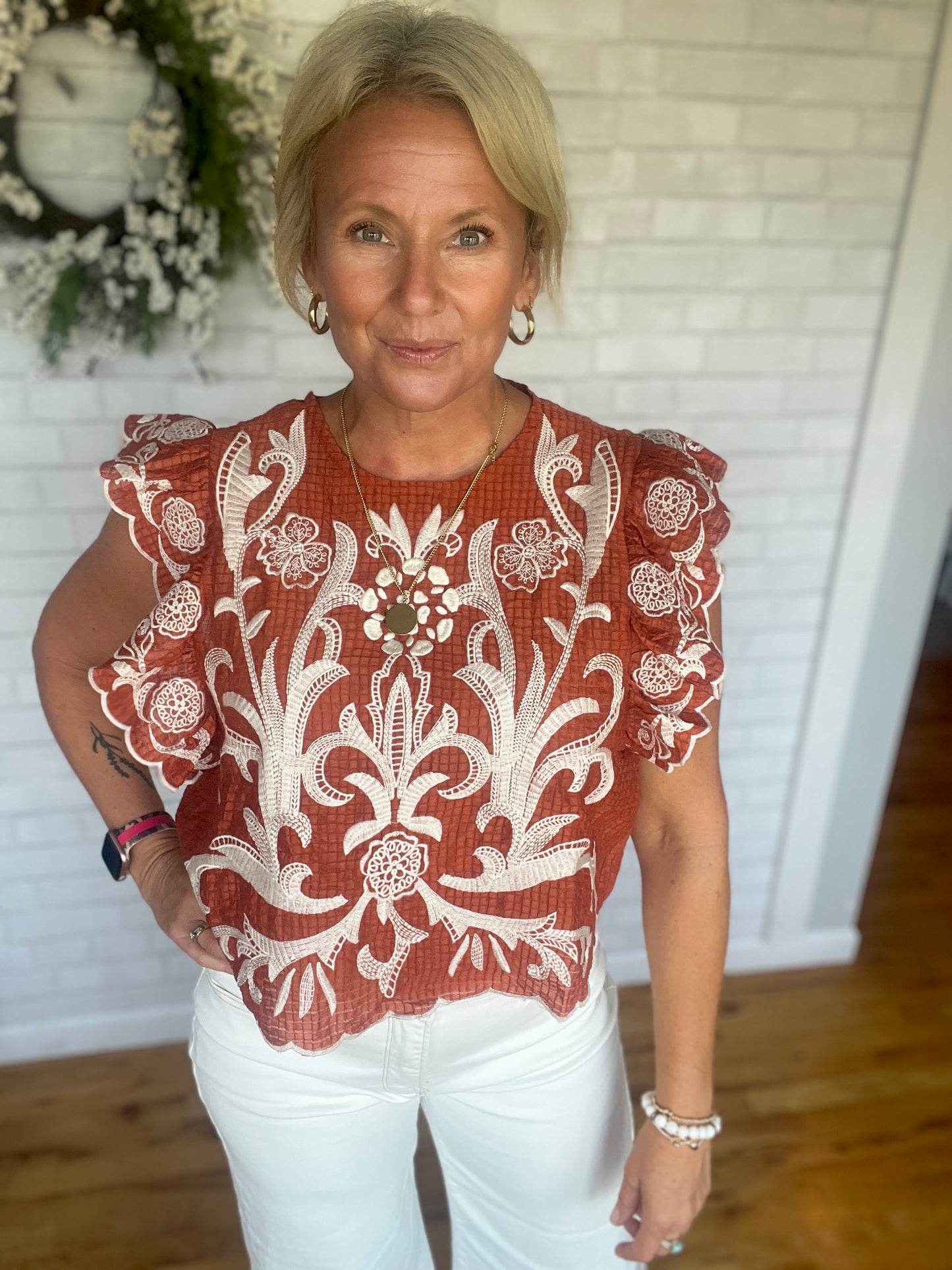Flutter Sleeve Texture Top