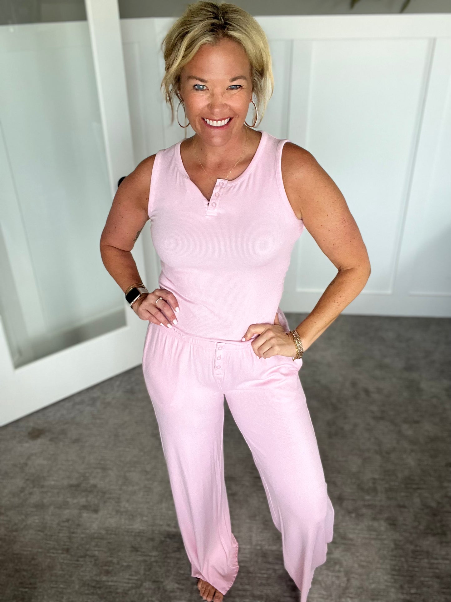 Ribbed PJ Bottom - Pink