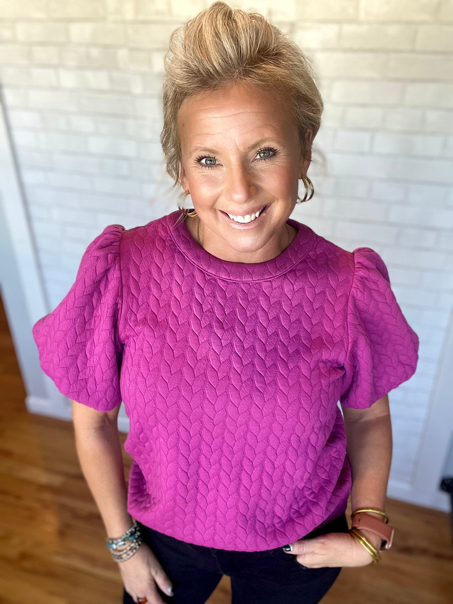 Brandi Braided Top - Magenta