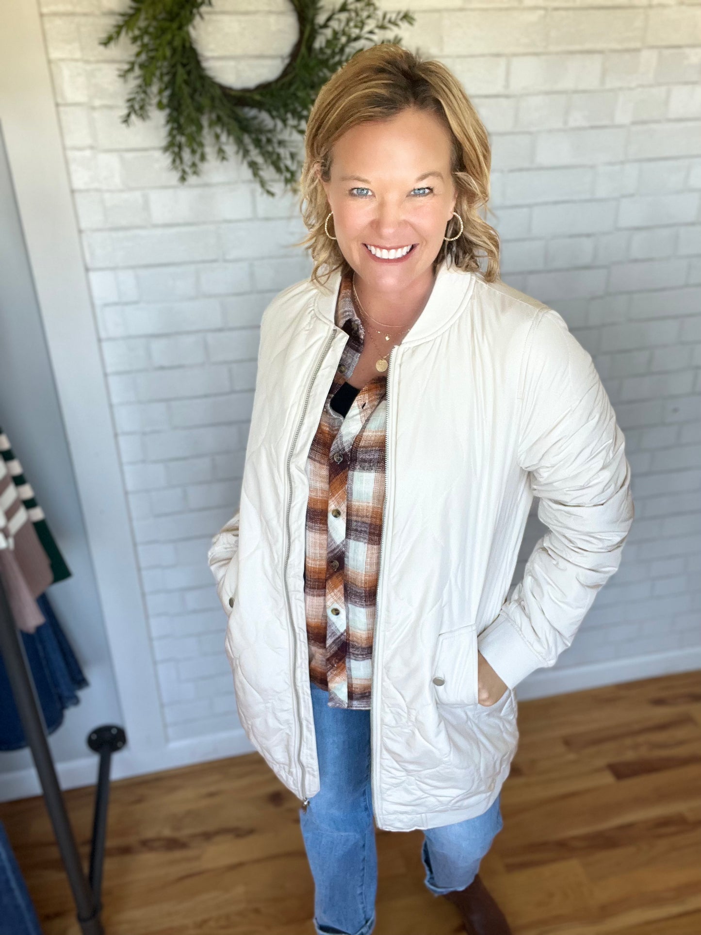 Ruched Sleeve Longline Jacket