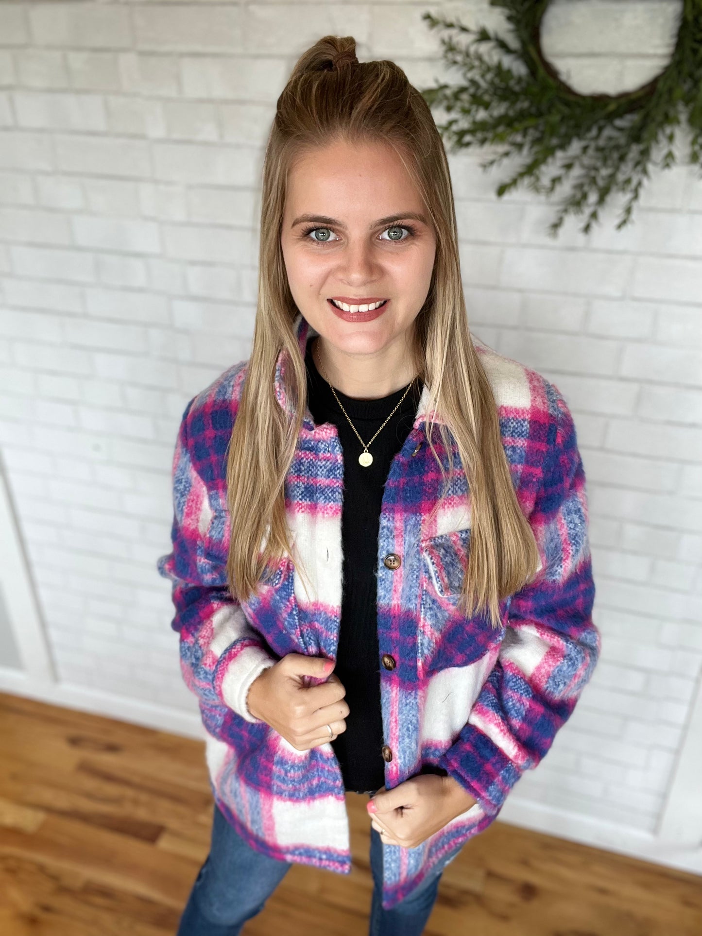 Poppy Plaid Jacket - Pink
