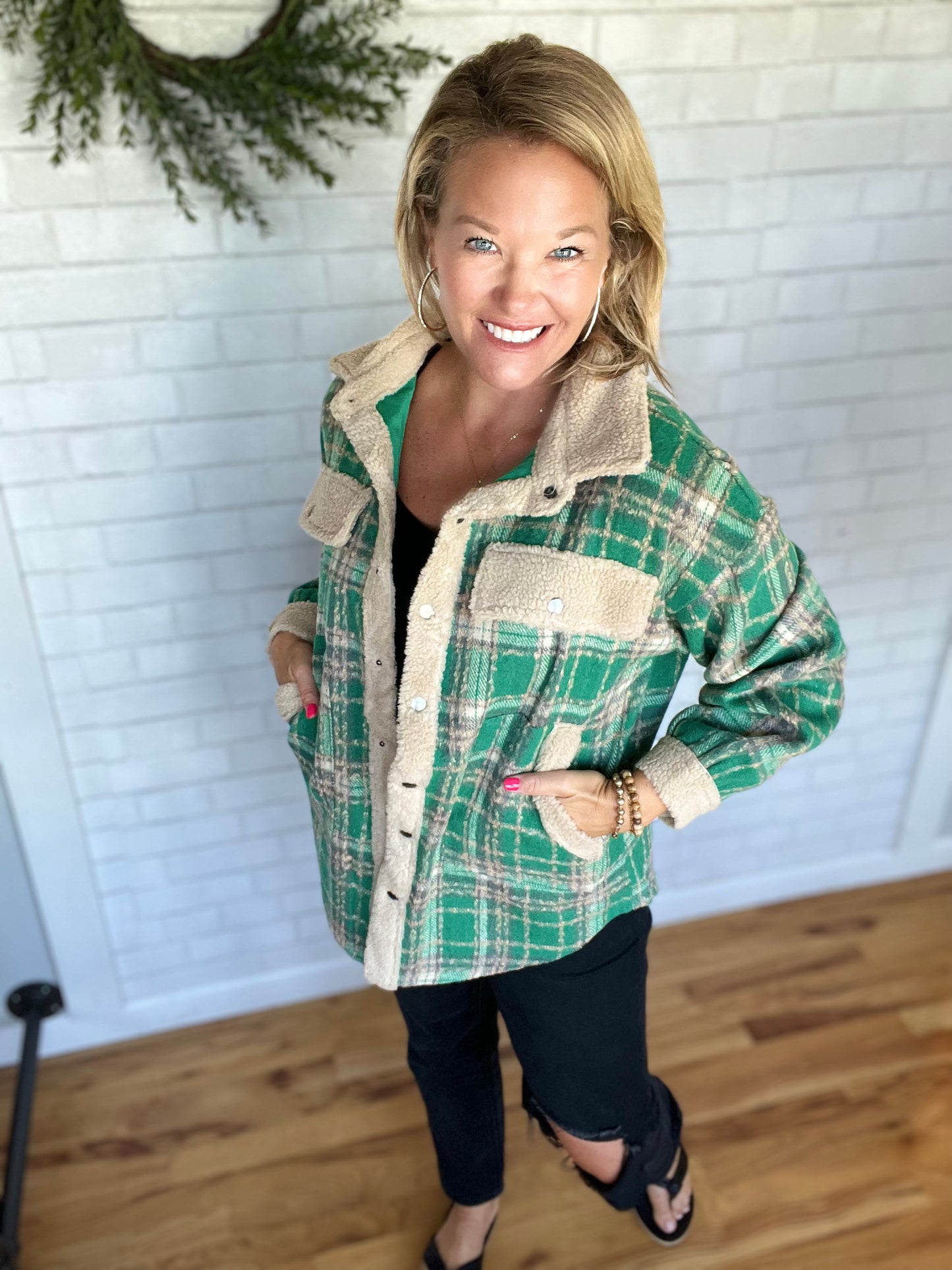Paula Plaid Jacket - Green
