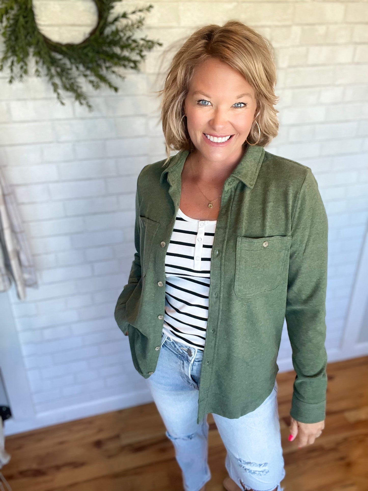 Lewis Shirt Jacket-Fern