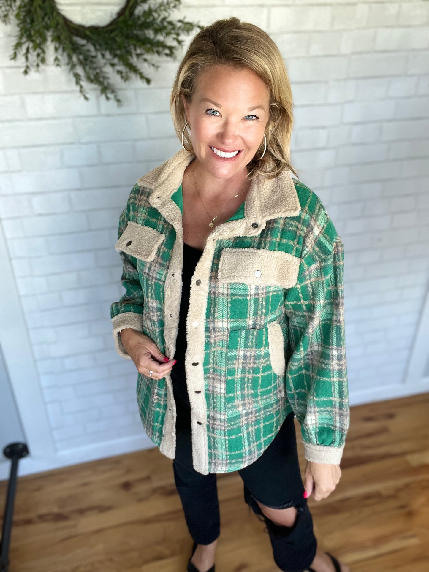 Paula Plaid Jacket - Green