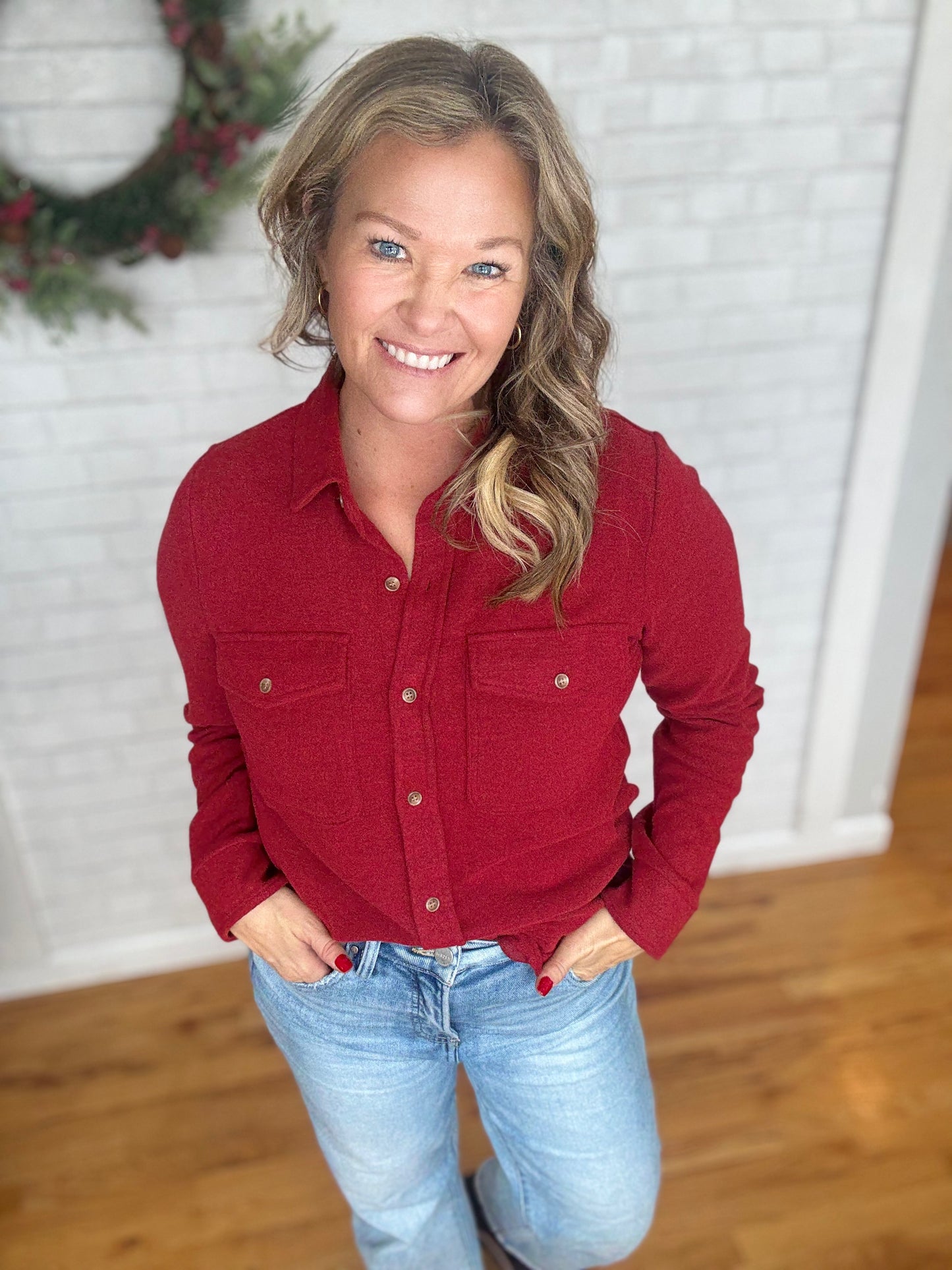 Cassian Shirt- Crimson Heather