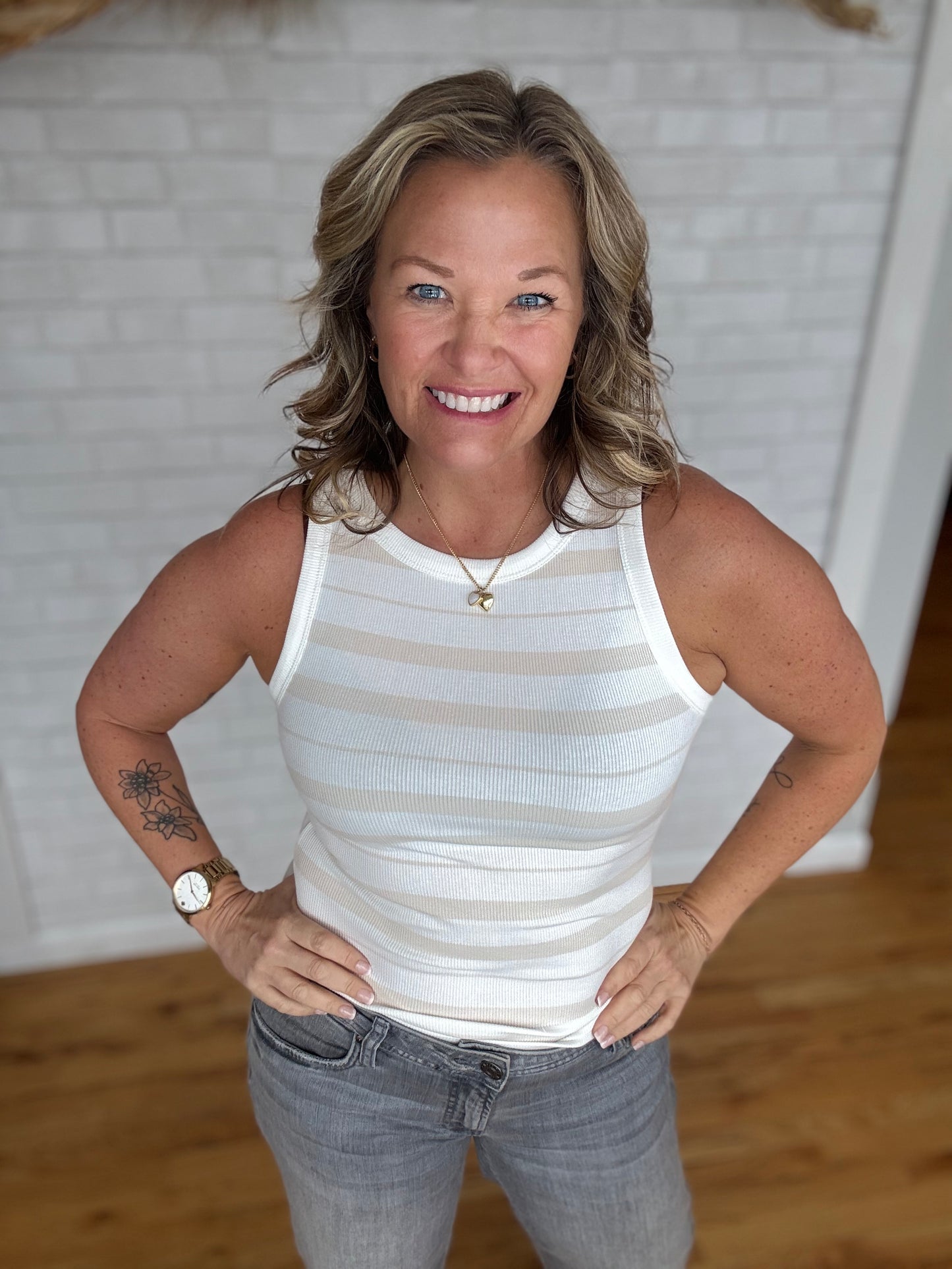 Edlin Tank - Ivory Latte