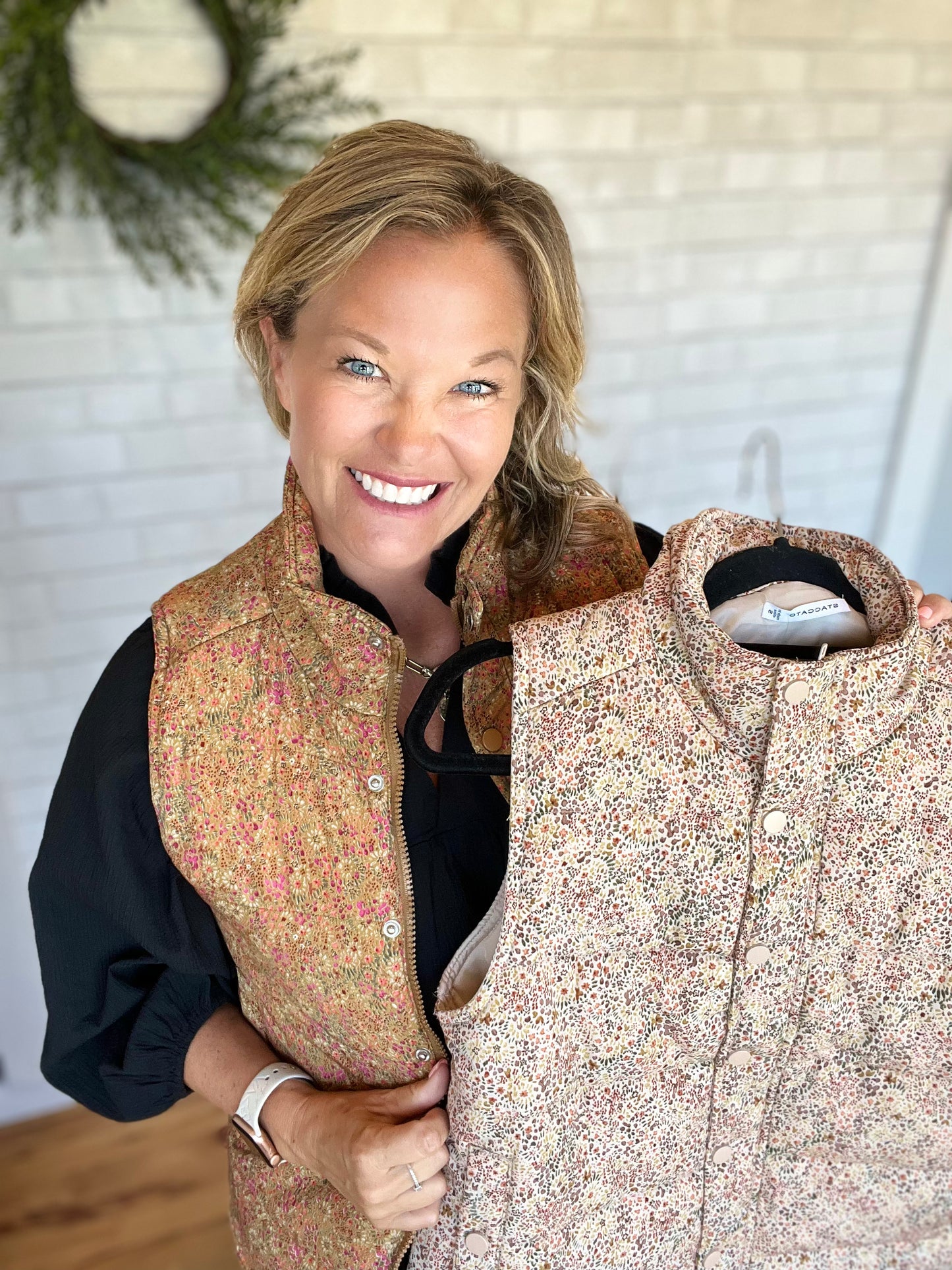 Pongo Puffer Vest - Golden Olive Floral