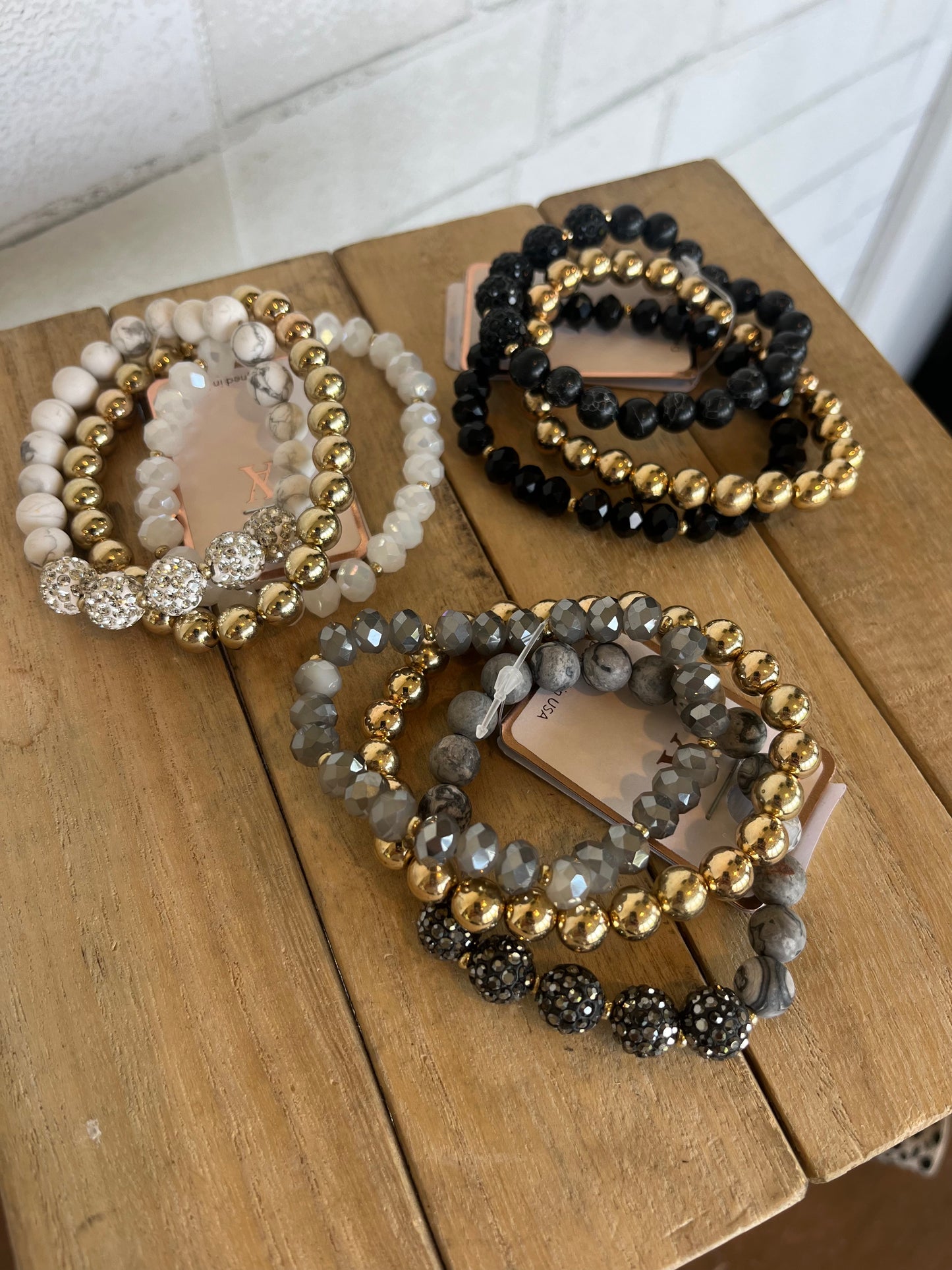 Crystal, Pave & Stone 3 Stack