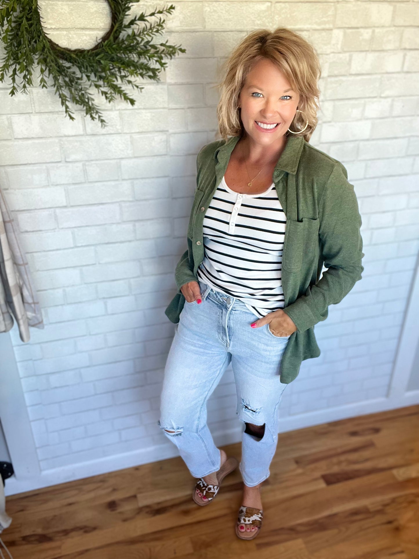 Relaxed Distressed Jeans by Risen - Light Wash