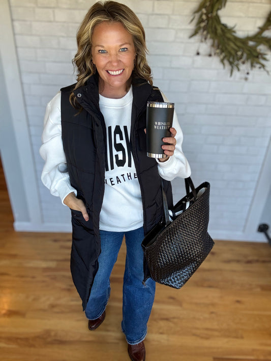 Layla Long Vest - Black