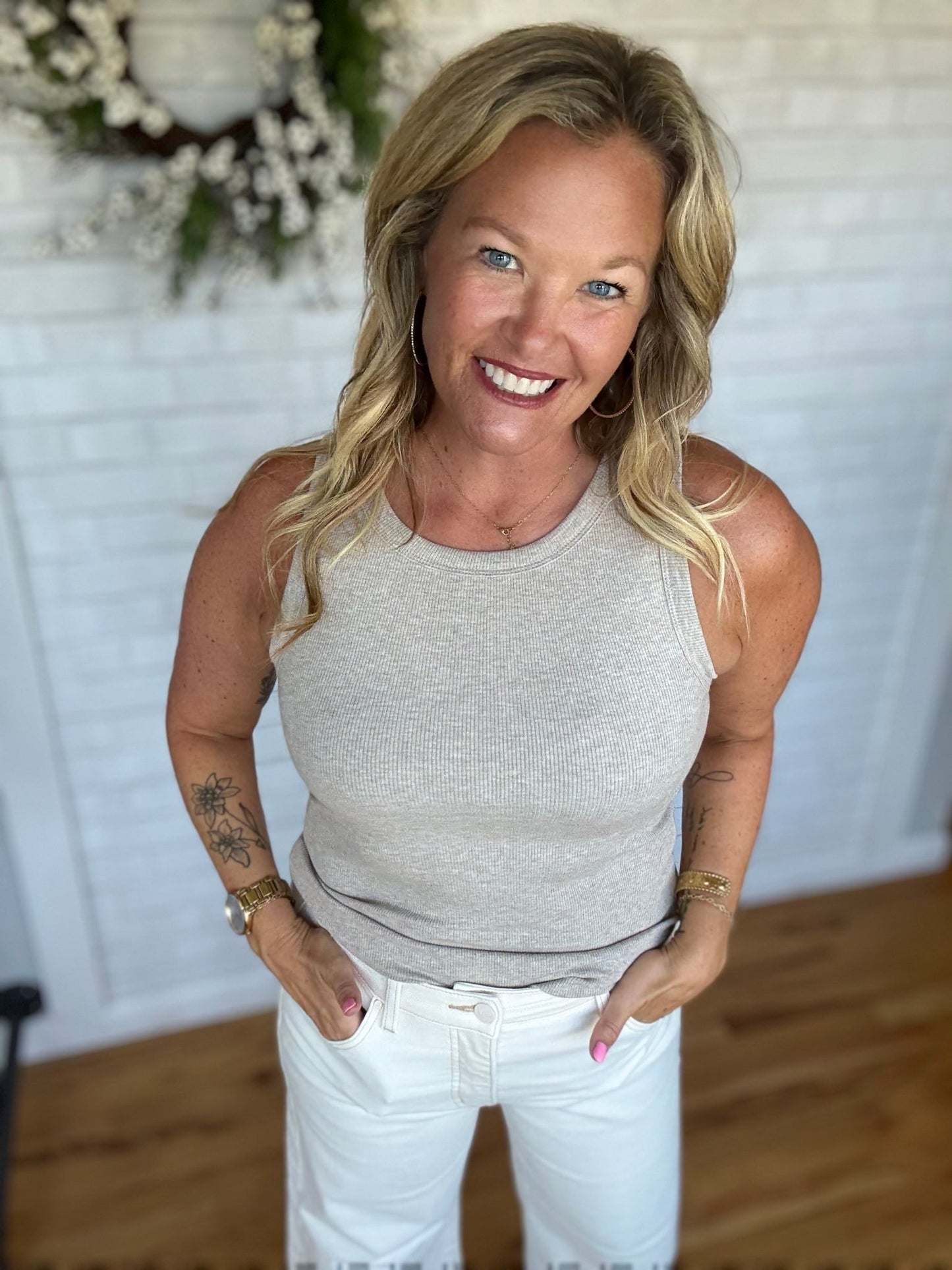 Edlin Tank - Taupe Heather - A Bushel & A Peck