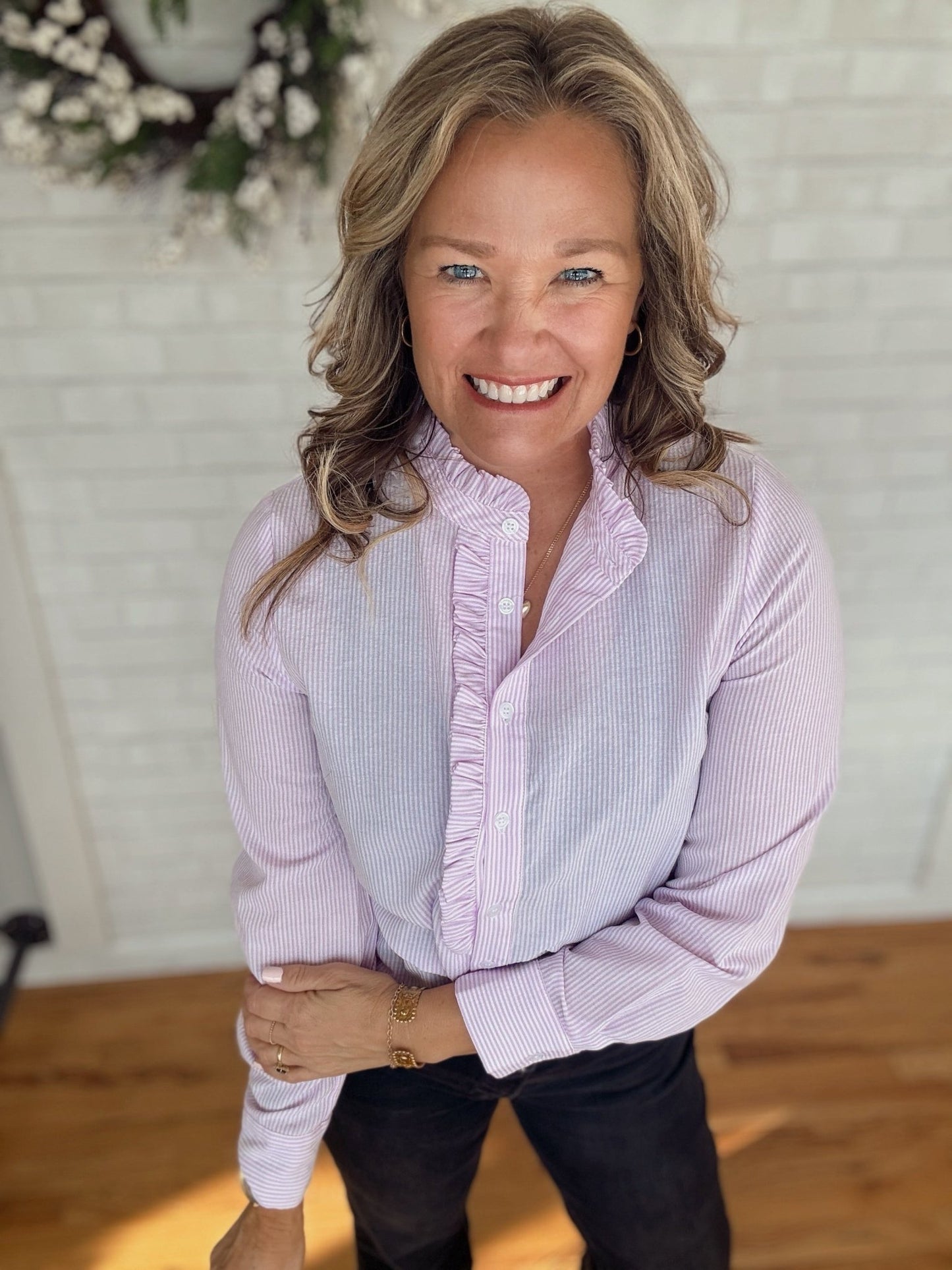 Faye Frill Top - Lavender - A Bushel & A Peck