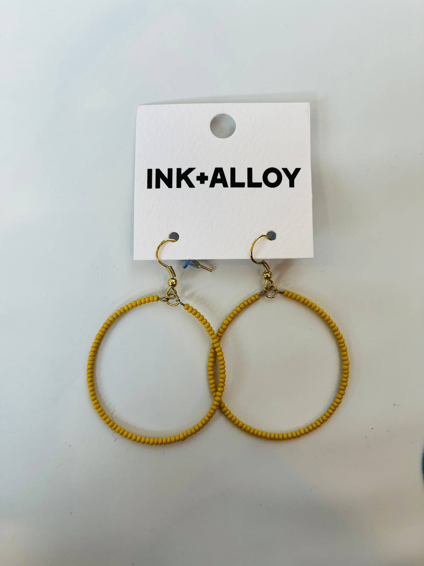 Ruby Beaded Hoop Earrings