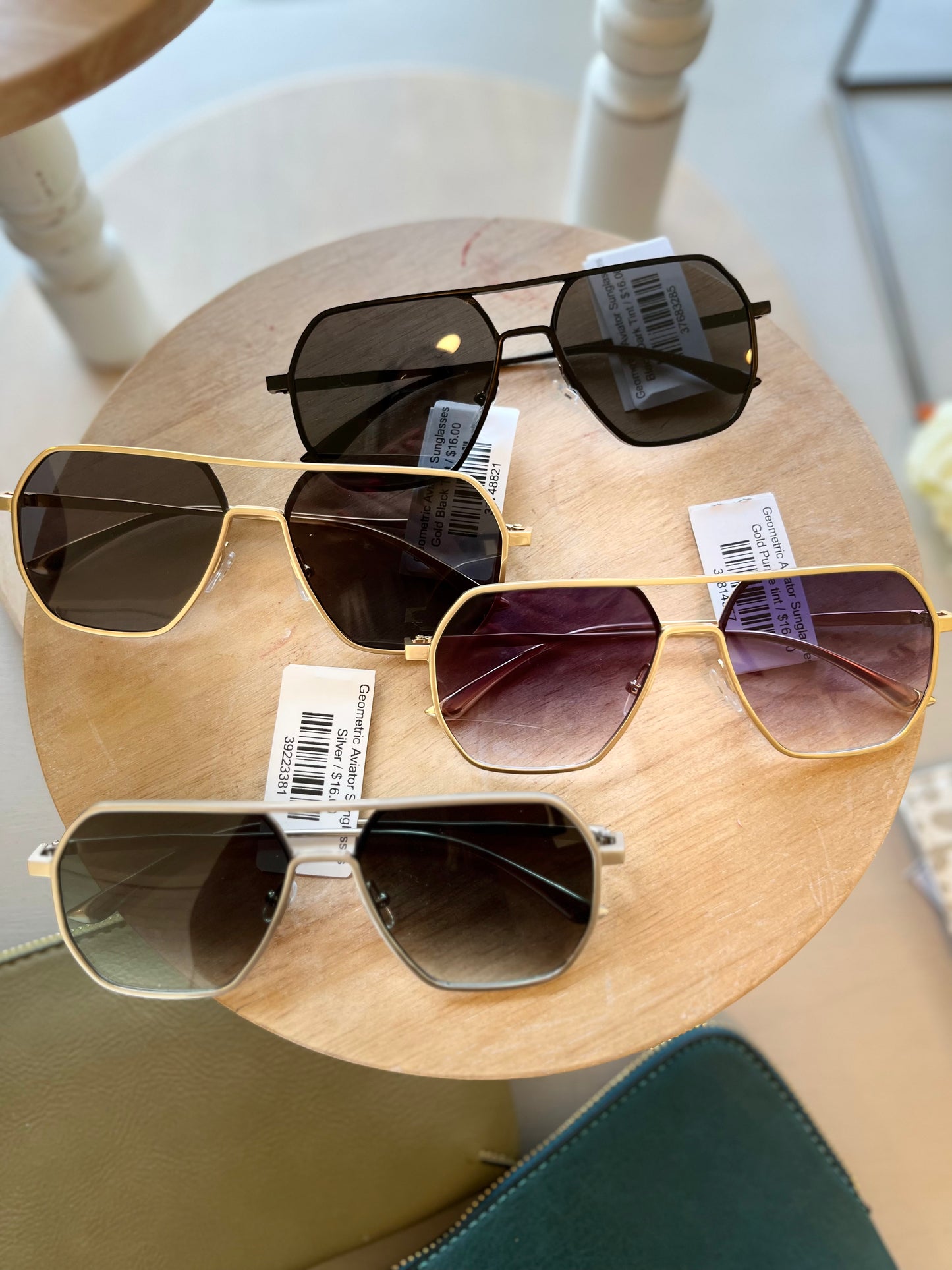 Geometric Aviator Sunglasses