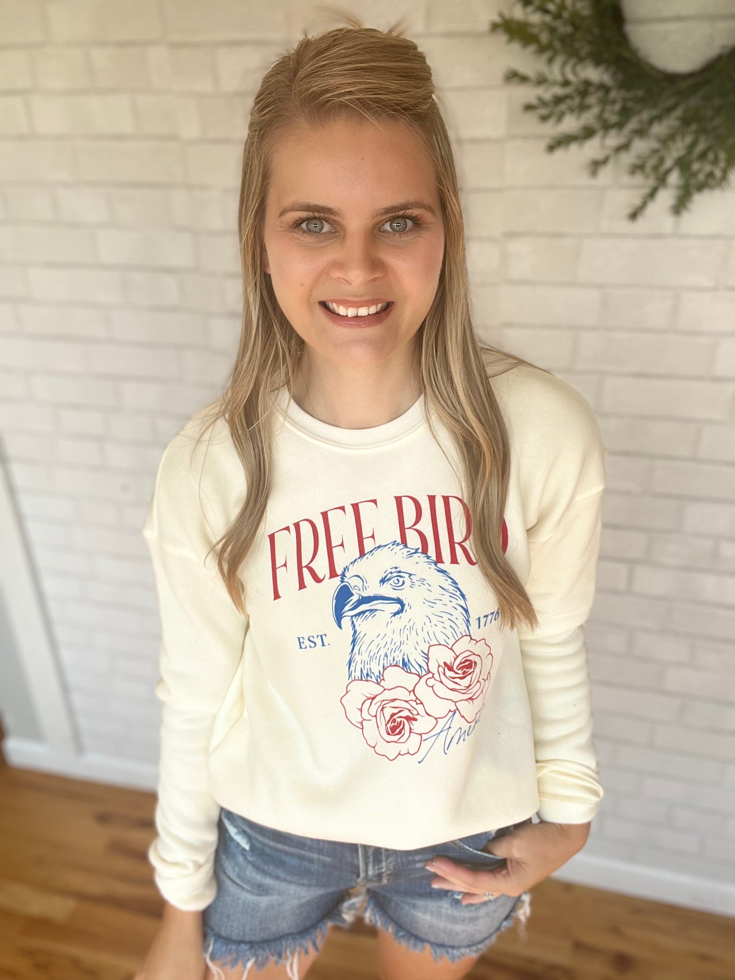 Free Bird Sweatshirt - Vintage White