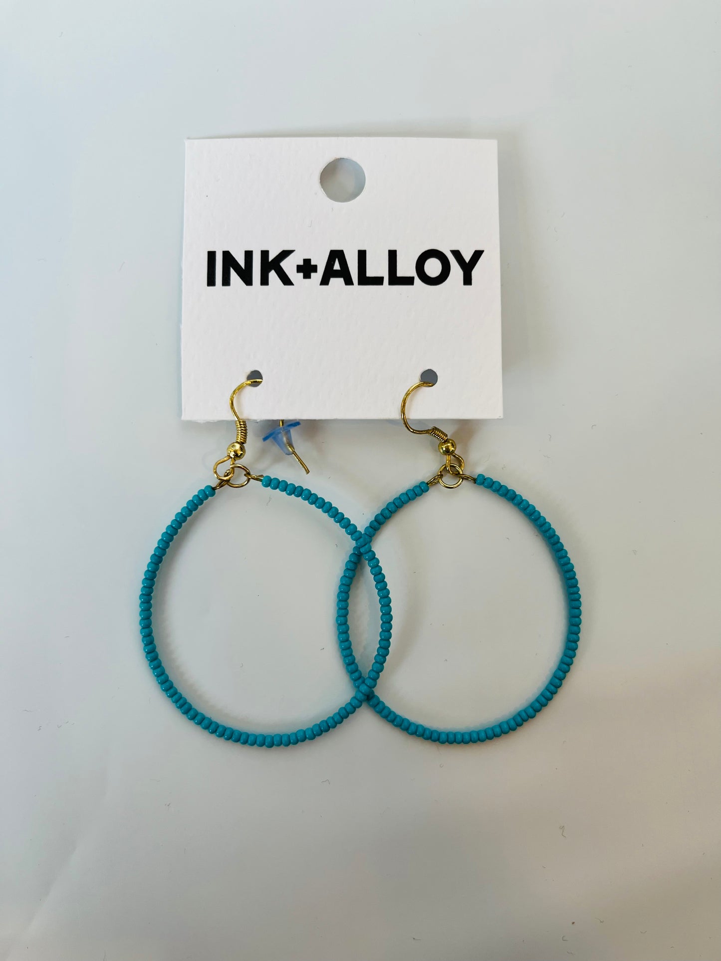 Ruby Beaded Hoop Earrings