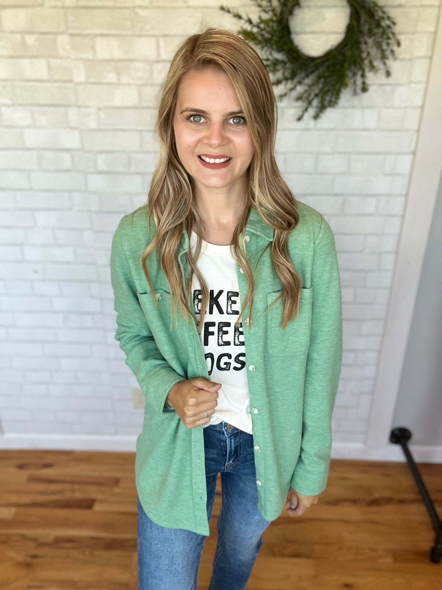 Lewis Shirt Jacket-Sea Green