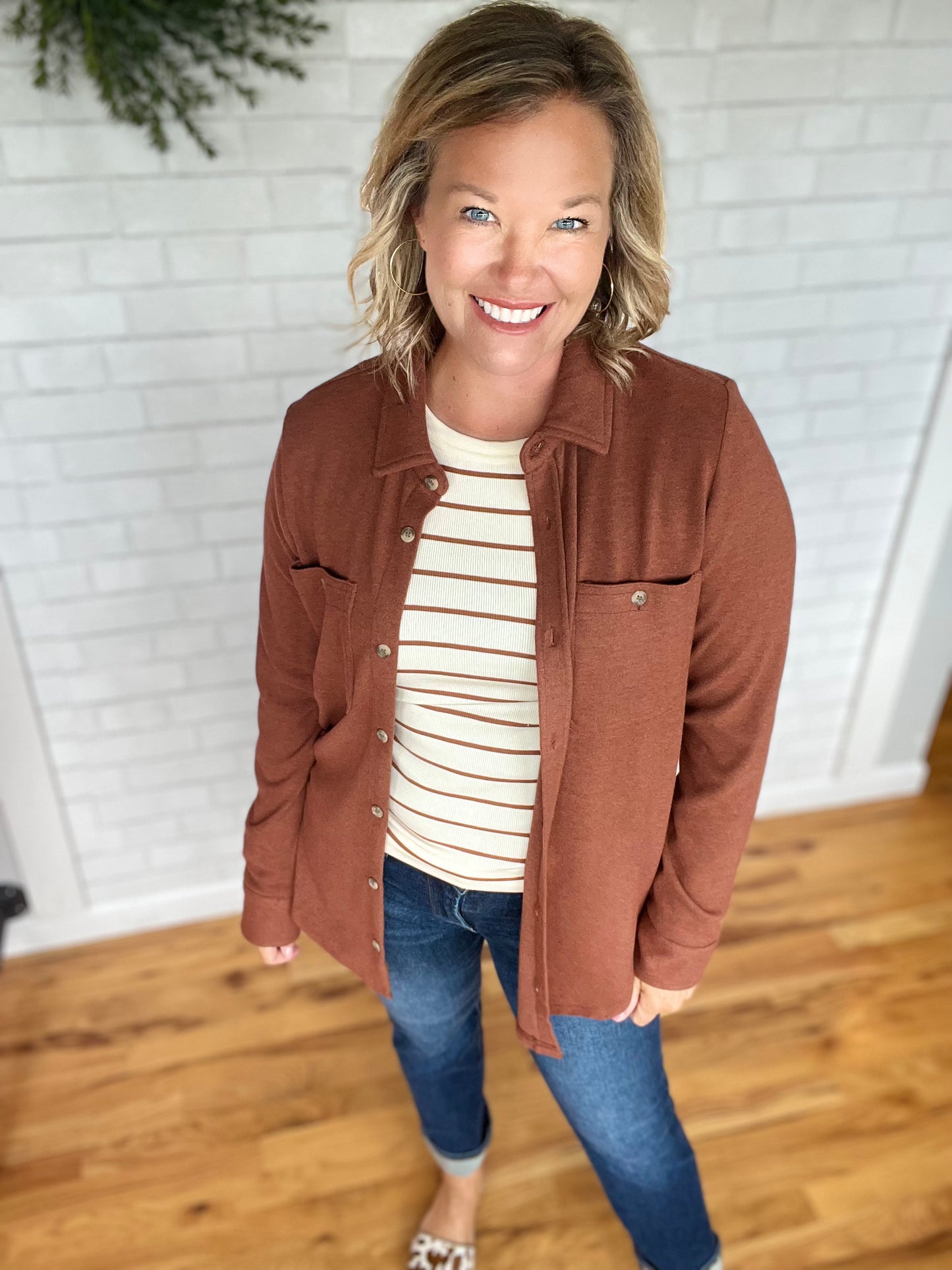 Lewis Shirt Jacket-Cognac