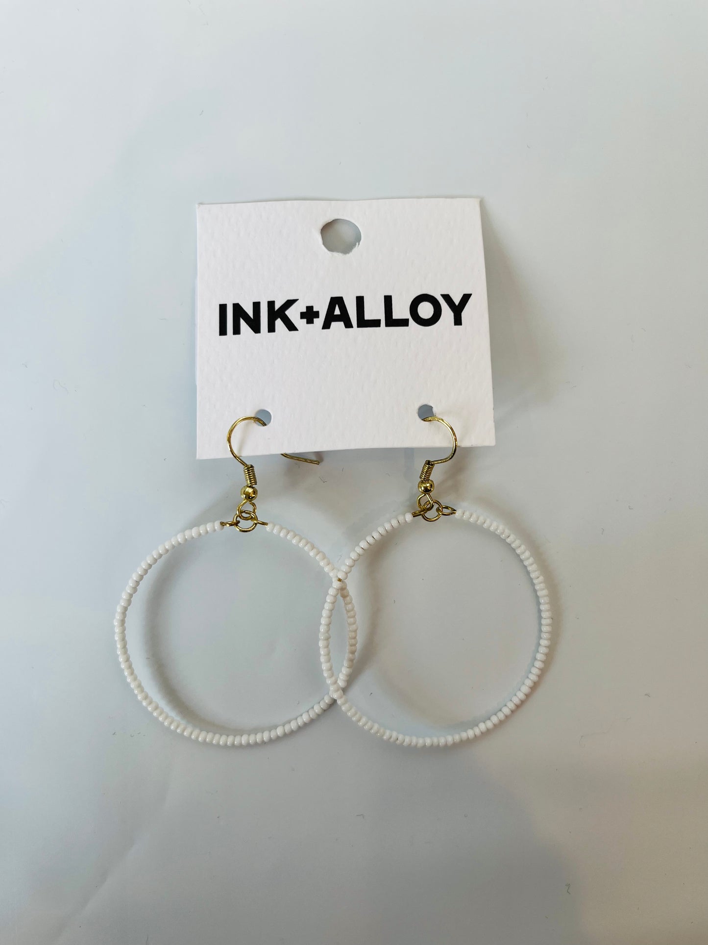 Ruby Beaded Hoop Earrings