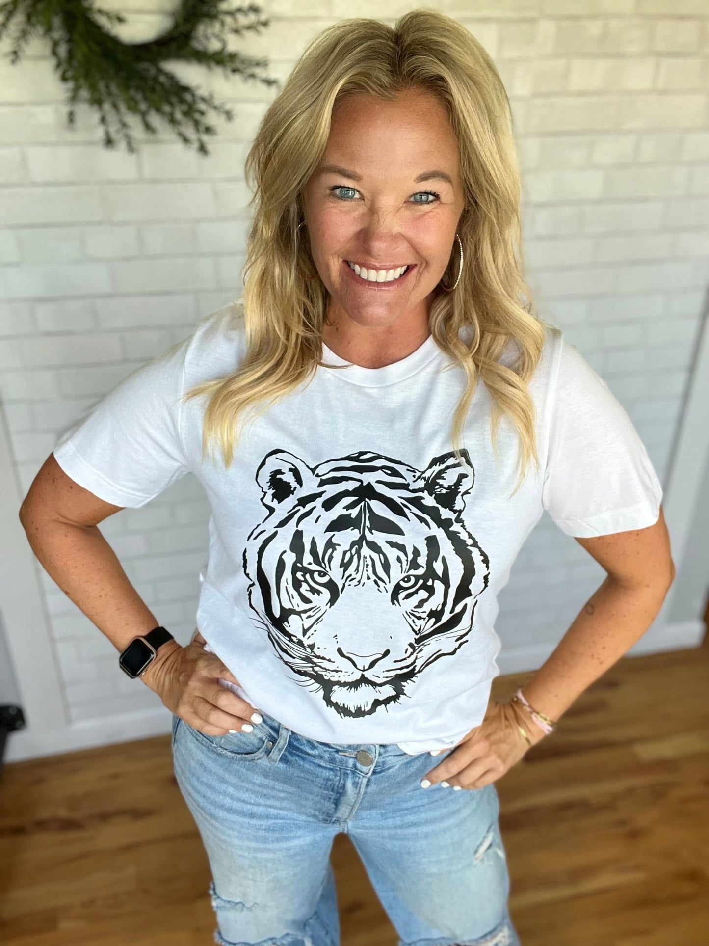 Tiger Graphic Tee - White - A Bushel & A Peck