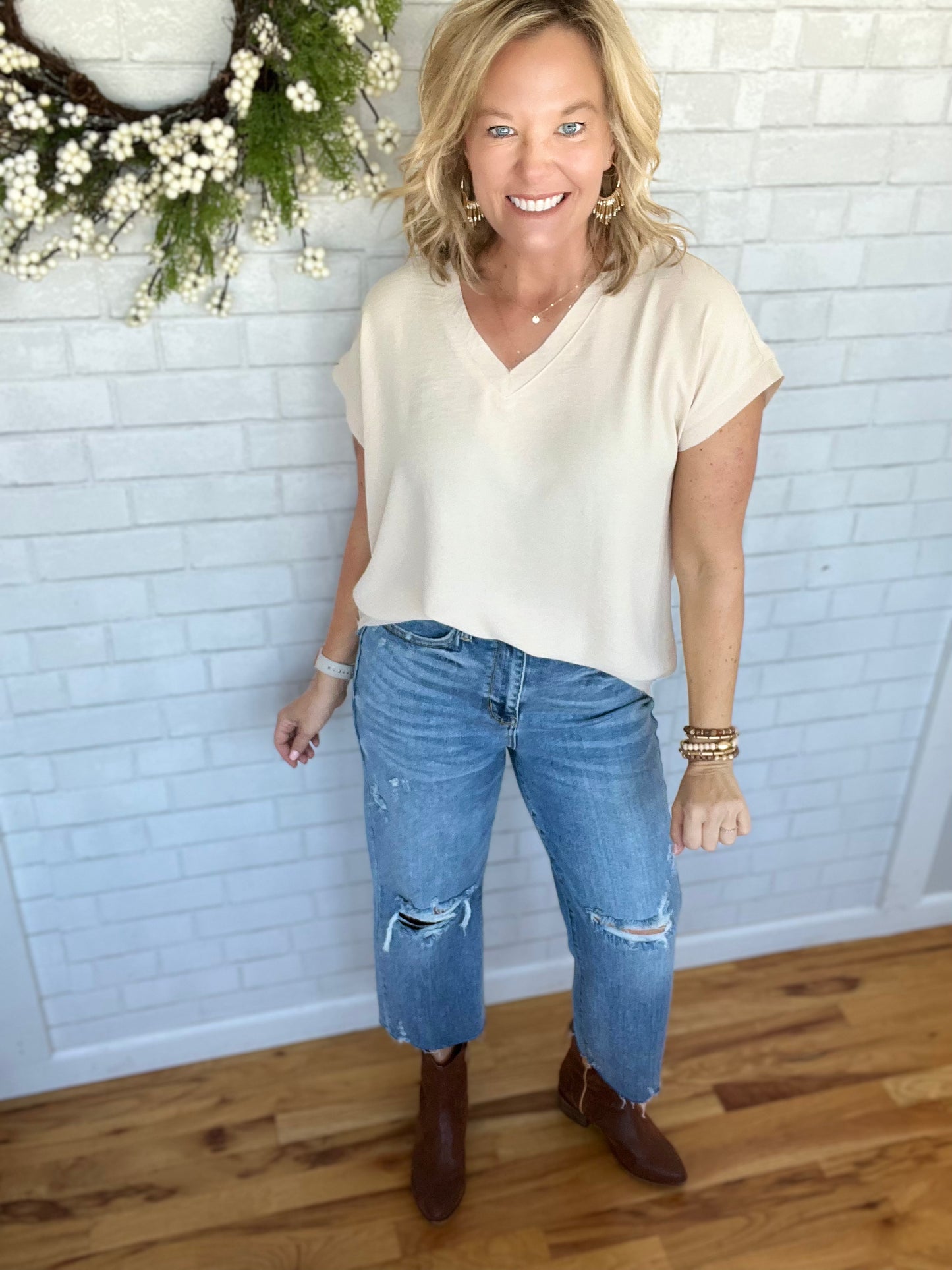 Destroyed Crop Wide Leg by Judy Blue