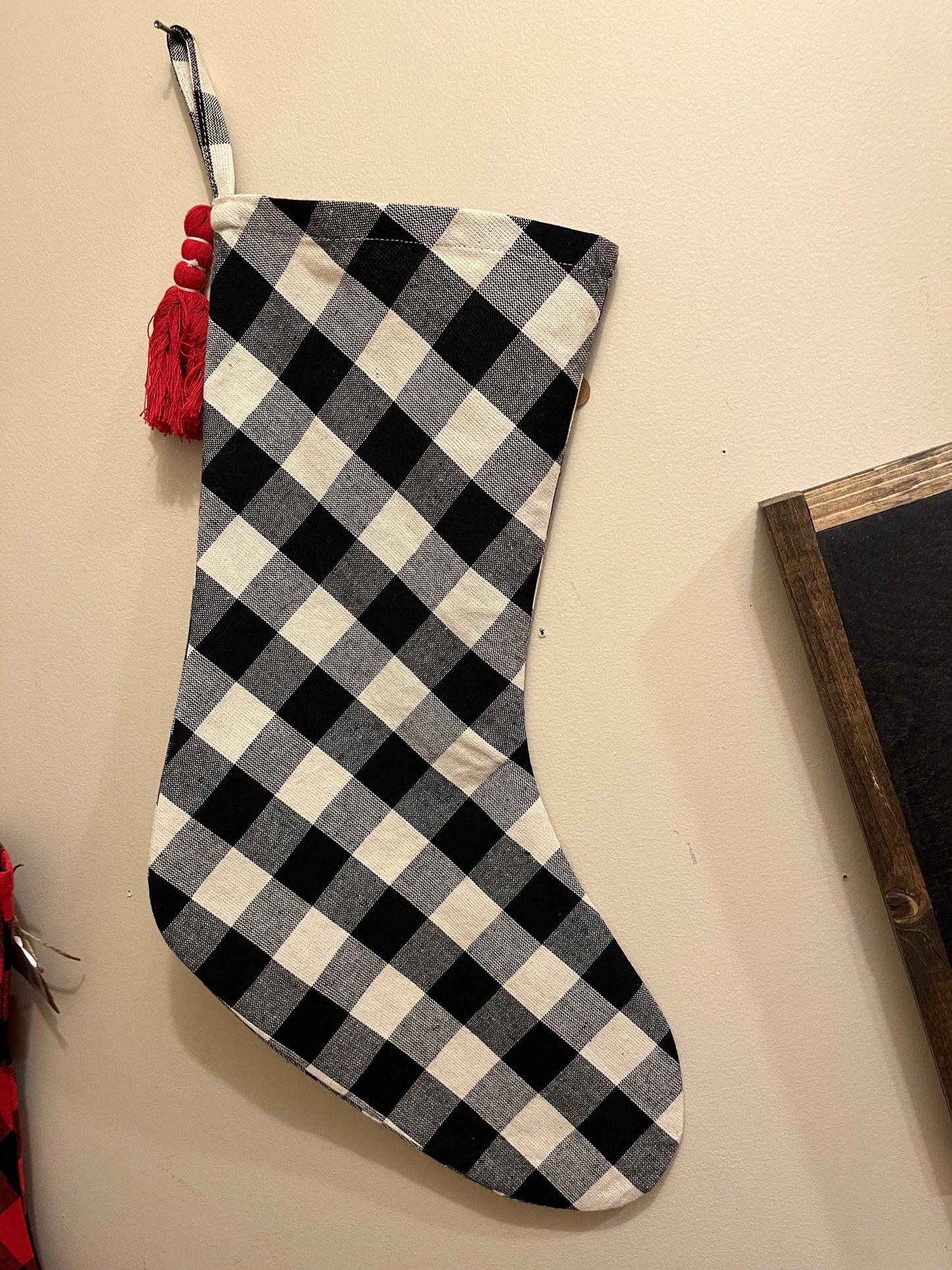 Black Check Christmas Stocking