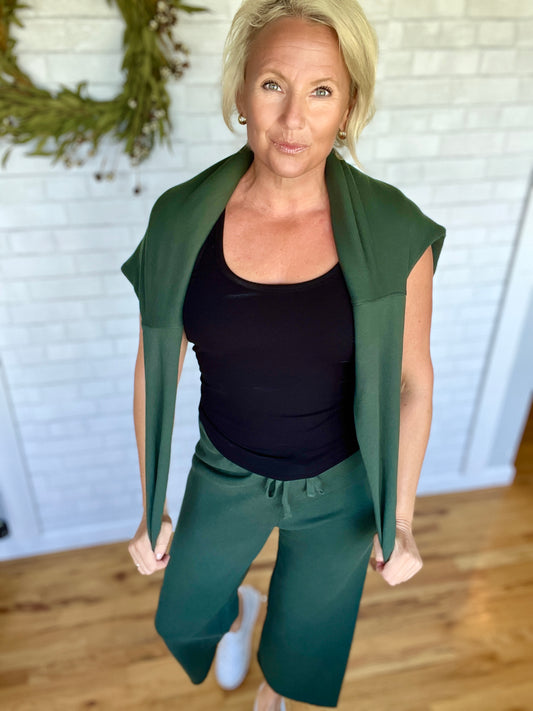 Malibu Wide Leg Pant - Deep Forest