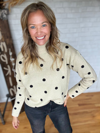 Paige Oatmeal Mock Neck Sweater