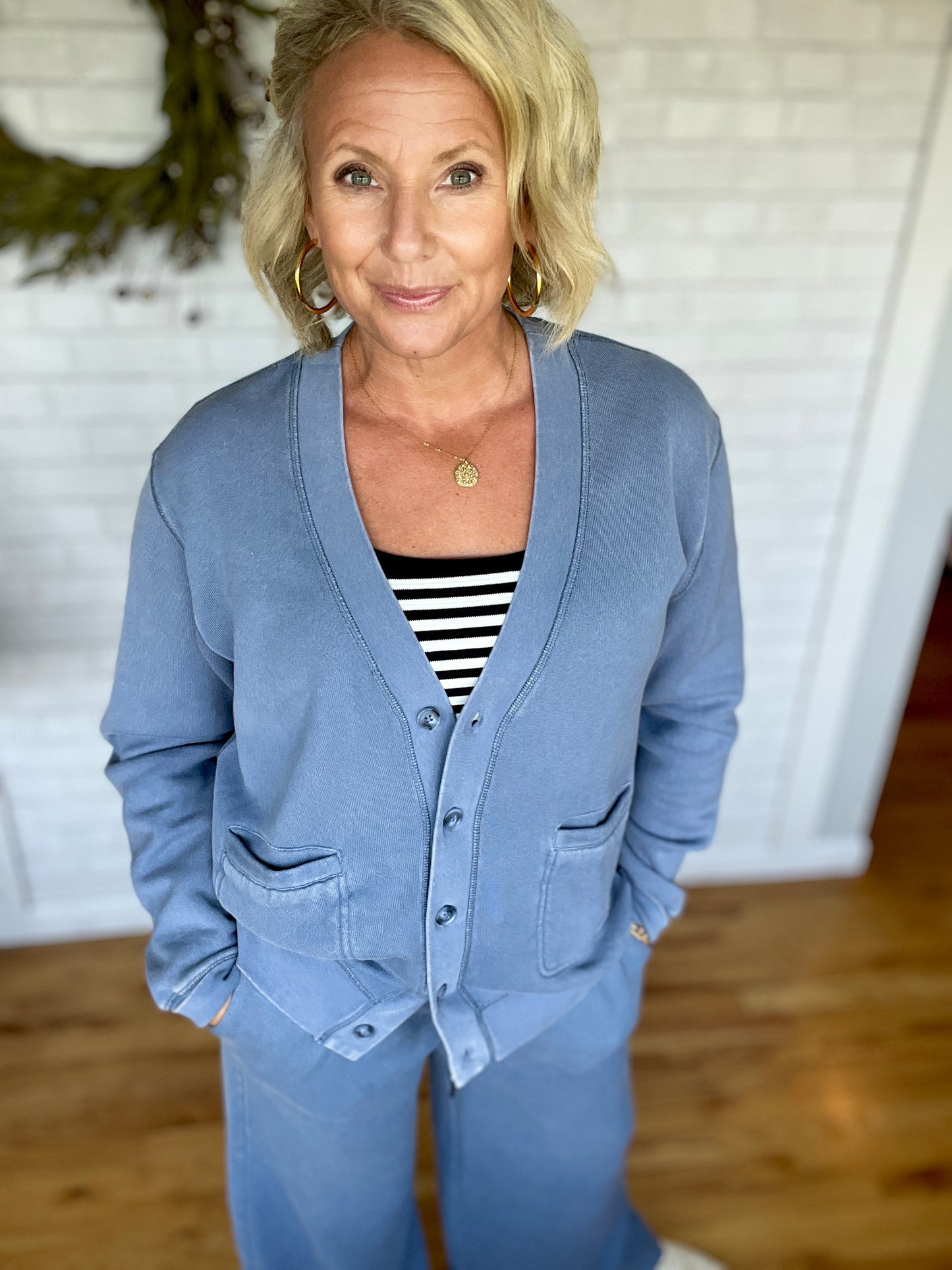 Serenity Cardigan- Bleached Blue