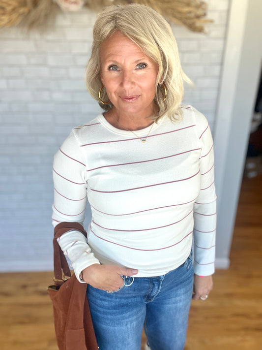 Alder Top- Ivory Rose