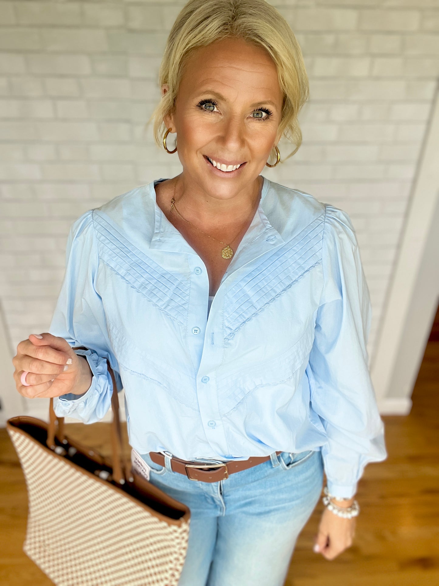 Calvin Blouse -Light Blue