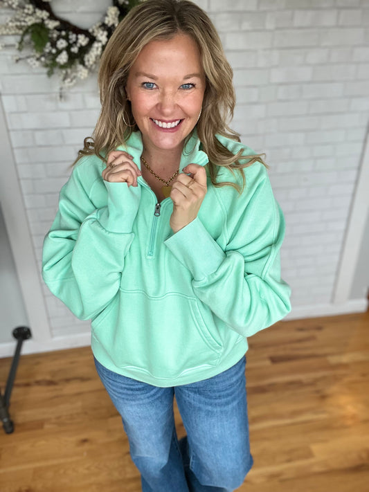 Cally Quarter Zip - Mint