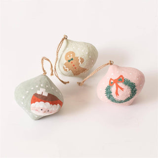Paper Mache Holiday Teardrop Ornaments (Pk/12 Ast)| Tree