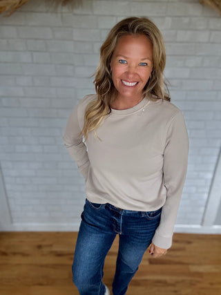 Carrie Crew Sweatshirt - Stone